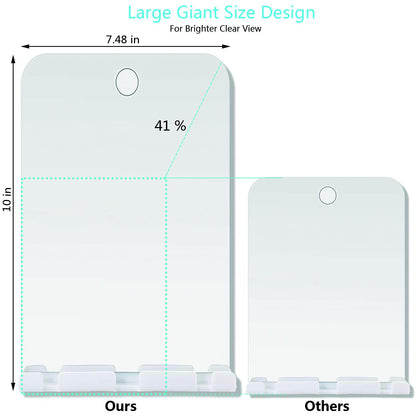 XoYo Fogless Shower Mirror, includes 1 adhesive hook, Anti-Fog Shower Mirror, Shower Makeup Shaving Mirror, frameless Shower Mirror, wall-mounted mirror (B)