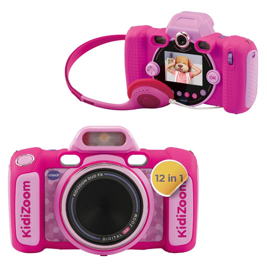 VTech KidiZoom Duo FX in Pink - Robust digital camera with creative apps and game functions - For children aged 4-10 years.