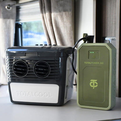 TOTALCOOL 3000 - Portable evaporative air cooler 12 V/24 V/AC - Caravan - Motorhome - Boating - Fishing