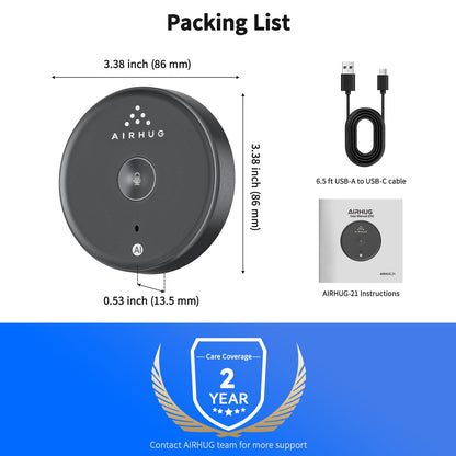 AIRHUG USB microphone, speakerless, desktop computer microphone, mute button with LED indicator, AI noise reduction, plug & play, omnidirectional condenser, PC laptop microphones, for