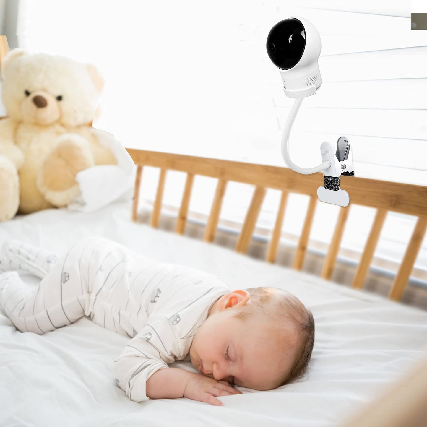 Baby monitor holder for eufy SpaceView/eufy Spaceview S/eufy Spaceview Pro Baby Monitor, Flexible Monitor Stand Holder for Nursery Crib Railings.
