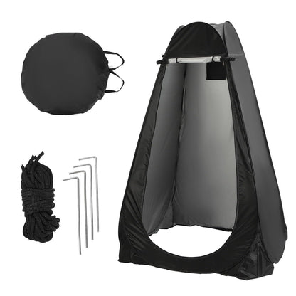 Pop-Up Toilet tent - Black shower tent with UV protection, waterproof polyester, window & carrying bag - Ideal for camping, beach & outdoor activities.
