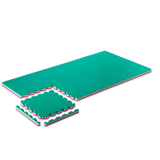 PROGAME Tatami Mat 4 cm Kit 8 pieces PERFORMANCE-HOME Green/Red 50x50 cm. Judomat.