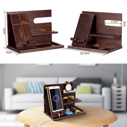 Gifts for men birthday Wooden phone docking station Watches Wallets Nightstand organizer Christmas men's gift, birthday gifts for men or father Desk organizer Wood