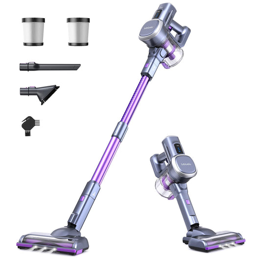 Lubluelu 25000Pa Battery Vacuum | Cordless Vacuum Suction Power | 25.9V Cordless Vacuum | 50Min Runtime | 120,000RPM | Vacuum for Pet Hair, Carpet & Hard Floors