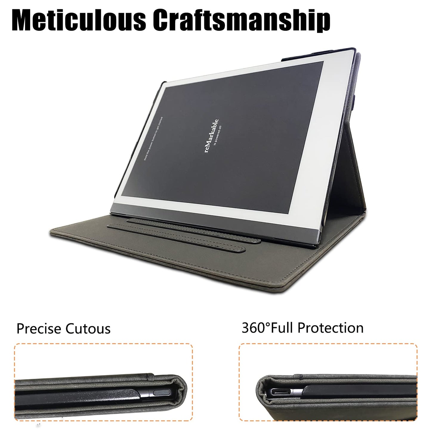Cover for Remarkable 2 Digital Paper Tablet 10.3 Inch (2020 released) - New updated design Cover for Remarkable 2 10.3 Inch Digital Paper with Pencil Holder Version, Black