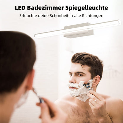 DILUMEN Bathroom Lamp Wall 40cm, stainless steel, crystal acrylic, Bathroom Wall Lamp Led 9w 1100lm Neutral White 4000K, Wall Bathroom Lamp, Mirror Light Modern IP44 Waterproof.