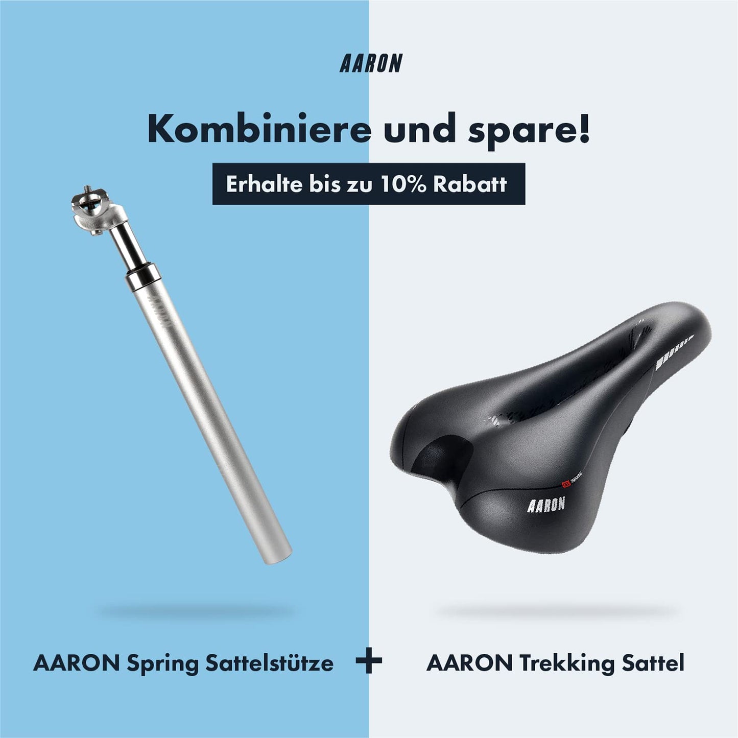 AARON Spring suspension seatpost with 30.9mm diameter | Sprung aluminum seatpost with 350mm length | Suspended bike seatpost for E-bikes, MTBs, trekking city bikes, and more. Silver
