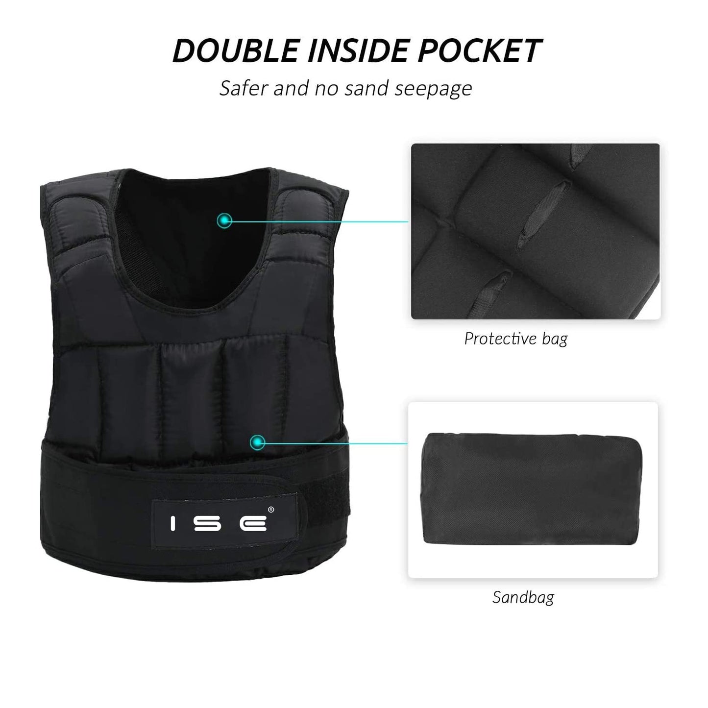 ISE 25kg weighted vest warning vests for weight training strength training exercise