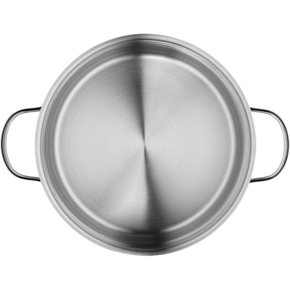 WMF Aparto pot large 24cm, with glass lid, pot for meat, suitable for induction, 5.7l, Cromargan stainless steel, high gloss polished, ovenproof, uncoated