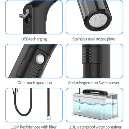 Zooma Travel Bidet Electric, 2.3L Portable Bidet, Electric Bidet Handheld Sprayer for Outdoor Toilet, Camping Bottle Spray Bottle Perineal Bottle for Women Men Children.