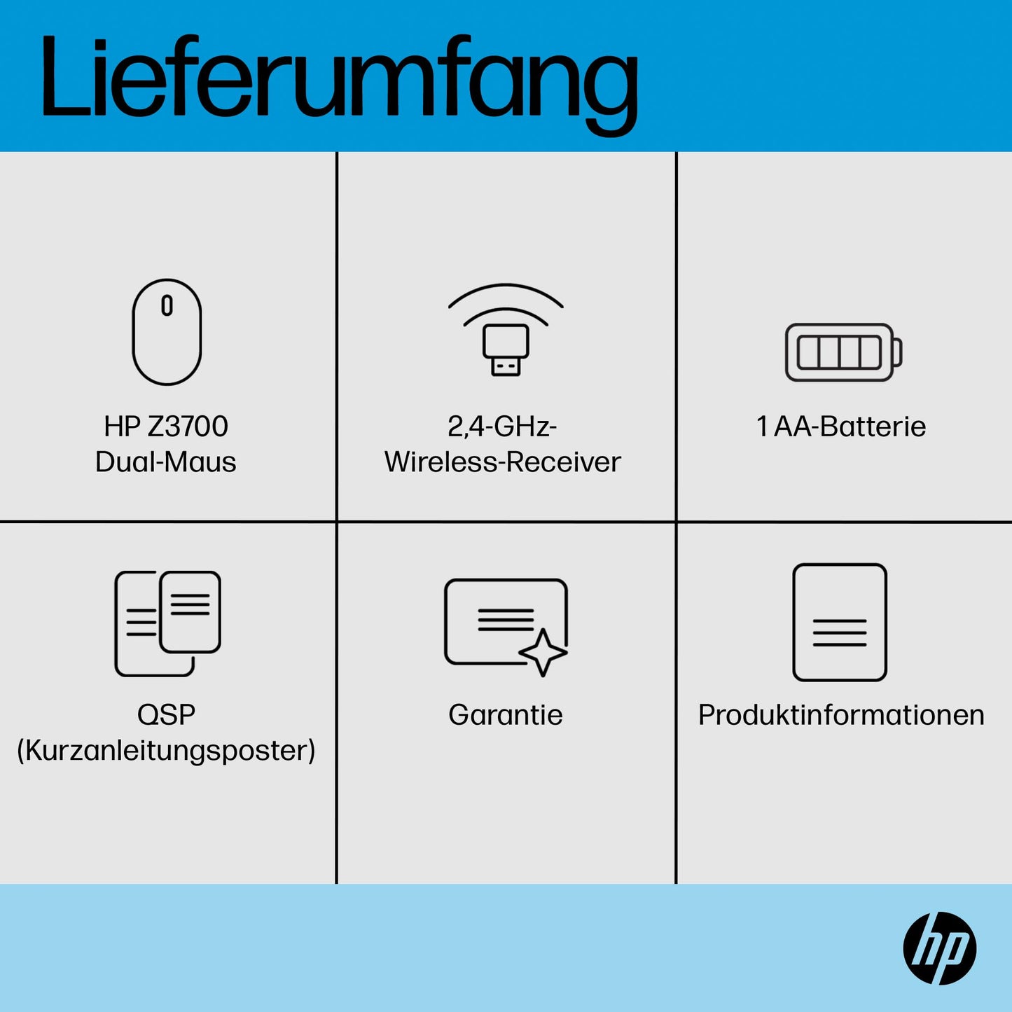 HP Z3700 wireless mouse | 1200 optical sensors | up to 16 months battery life | 2.4 GHz or Bluetooth connection | Plug & Play | Silver Gray