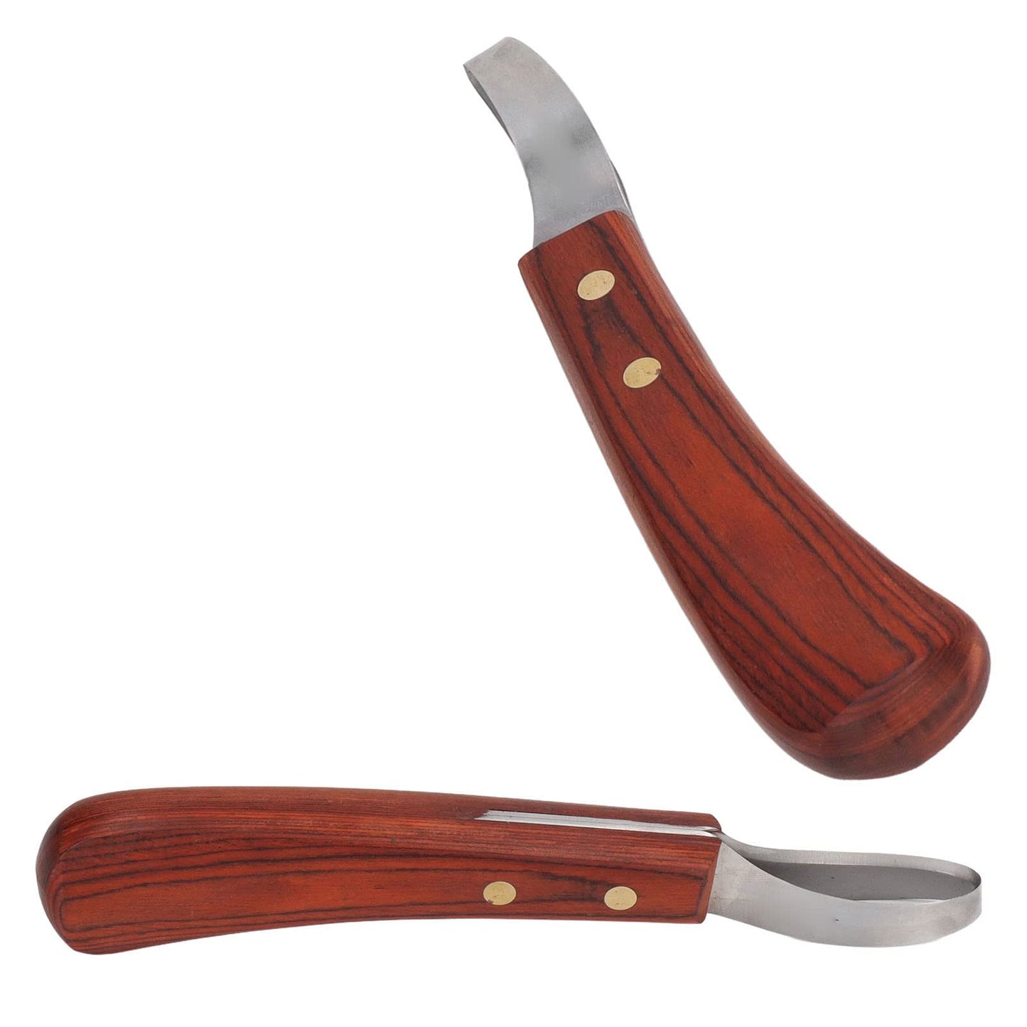 FOUF Hoof Knife, Double-Edged Hoof Knife made of leather with rubber-wood handle, Professional Farrier Tool Sets, Leather Right-Handed Hoof Knife, Versatile for Farriers, Veterinarians, Riders