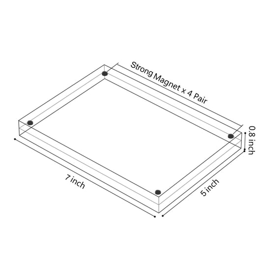 AMEITECH 13x18 cm acrylic photo frames, magnetic picture frames, 10 + 10 MM thick stands for desk or table, clear - 5 pack