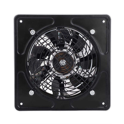 6" wall mounted exhaust fan super quiet ventilation with copper motor main bathroom kitchen garage exhaust vent (Black)