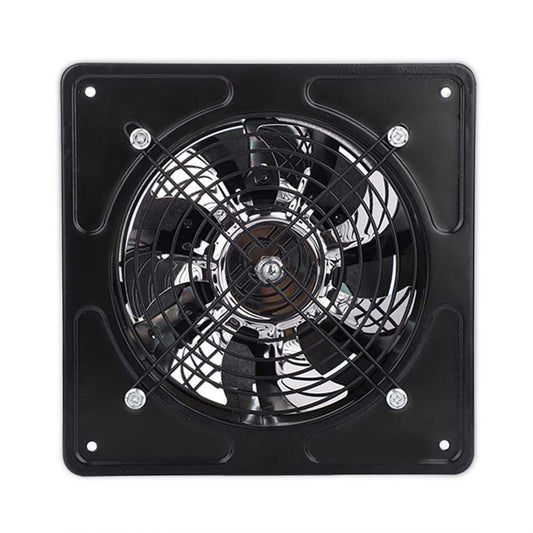6" wall mounted exhaust fan super quiet ventilation with copper motor main bathroom kitchen garage exhaust vent (Black)