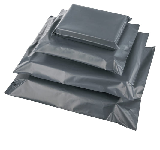 100 shipping bags plastic mailing envelopes with 4 sizes, self-adhesive and opaque, shipping bag merchandise bags plastic courier envelope shipping bags for clothing goods and textiles, Gray