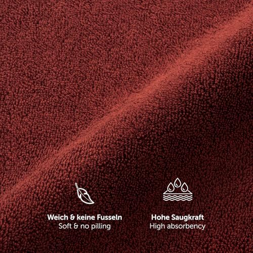 Blumtal Premium terry towels set 4 pieces 100% cotton - Oeko-TEX certified bath towel 2X (70x140 cm) + towel 2X (50x100 cm) - absorbent terry towel set - red towels