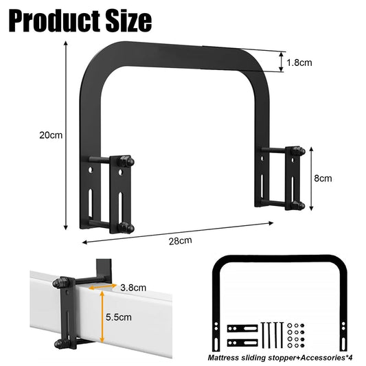 4 pieces of mattress clamps, Non-slip mattress holder, Adjustable mattress stabilizers, Prevent mattress from slipping, for solid bed panels, tatami platform beds, flush beds.