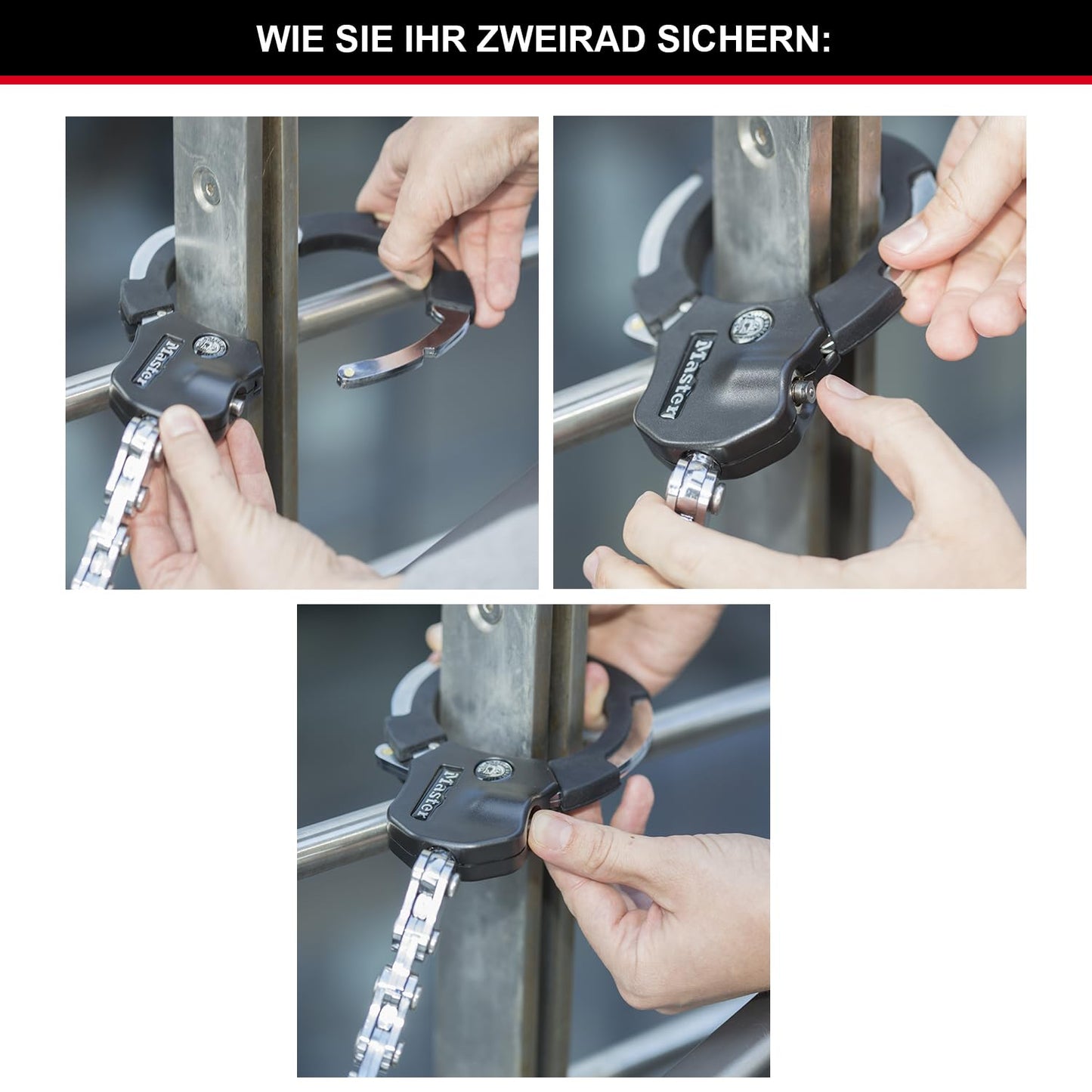 Master Lock Cable Lock with Key, 1m, Ideal for Scooters, Bikes, Strollers, Sports Equipment