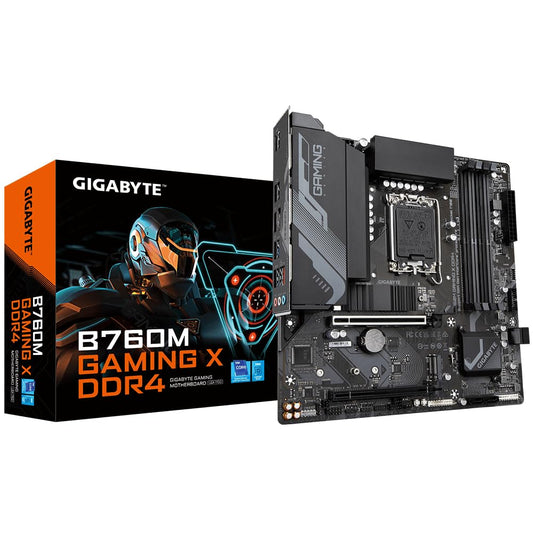 GIGABYTE B760M GAMING X DDR4 Motherboard - Supports Intel Core 14th Gen CPUs, 8+1+1 Phase Digital VRM, up to 5333MHz DDR4 (OC), 2xPCIe 4.0 M.2, 2.5GbE LAN, USB 3.2 Gen2