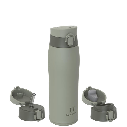 Super Sparrow Stainless Steel 18/8 Water Bottle - Drinking Cup - 750ml - BPA-Free, Leakproof Thermos Flask, Water Bottles for Sports, On the Go, School, Outdoor, Office, Home