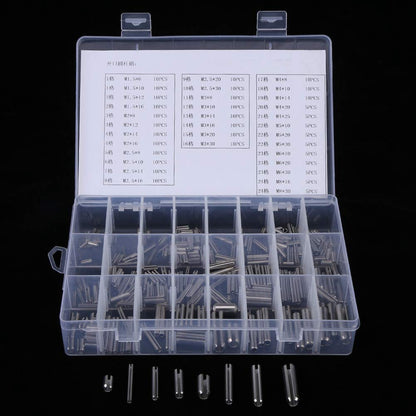 280pcs Tension Pins Split Cotter Pins M1.5 M2 M2.5 M3 M4 M5 M6 M8 Stainless Steel Spring Tension Sleeve Set with Box