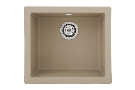 Respekta Ohio mineral sink in sand beige / 1 basin inset sink in 50 x 44 cm / sink suitable for base cabinets from 50 cm width