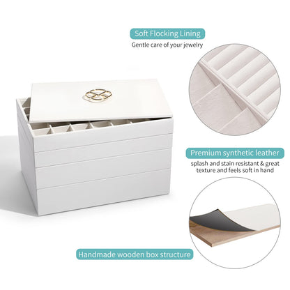 Vlando stackable jewelry trays jewelry box jewelry organizer jewelry storage - Large jewelry box women's jewelry display drawer insert for earring necklaces bracelet ring