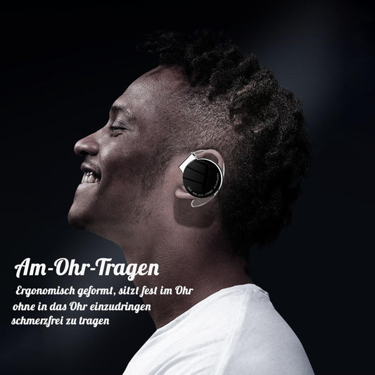 ESSONIO Open Ear Headphones Wireless Bluetooth Earphones with Noise Cancelling for Running Workout, IPX5 waterproof with microphone for sport.