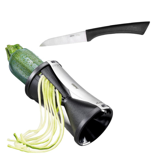 Kitchen Helper Set: GEFU Spiralizer SPIRELLI & Vegetable Knife SENSO - Spiral vegetable slicer for making veggie noodles & zoodles.