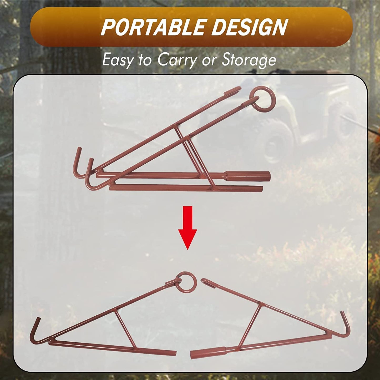 ATFLBOX Game Hoist Gambrel System and Dual Pulley Hoist Lift System, High Capacity Hunting Access Gifts for Men.