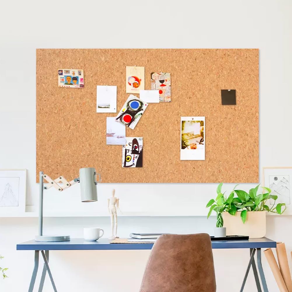 BENECREAT 2x0.4m self-adhesive cork roll, cork sheets with 1mm thick back mat strong self-adhesive cork board for wall furniture decoration, DIY projects.