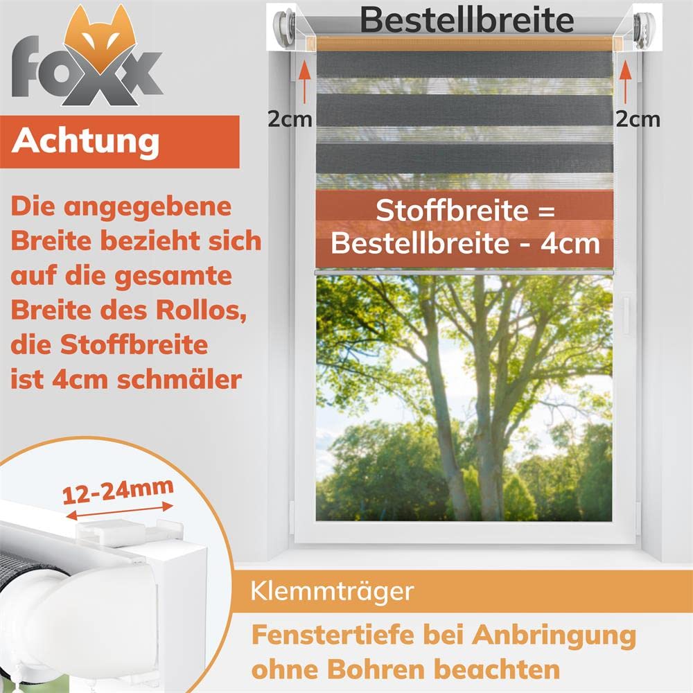 Double roller blind without drilling sand 70x220 cm [fabric width 66cm] Duo roller blind for windows/doors curtain clamp roller blind side pull roller blind privacy sunshade roller zebra blind