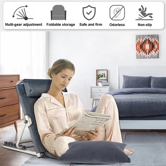 QOFLY Adjustable Bed Back Support, Book Pillow Reading Pillow Seat Aid for Seniors, Adjustable Bed Backrest for more comfort & ergonomic body posture, Relax or Work Comfortably...