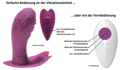 DESIRE TO GO 2 | The great bag with 2 stylish silicone Lovetoys for on the go | Butterfly vibrator with remote control + anal plug | Erotic gift box for her + him | Sex toy set for women.