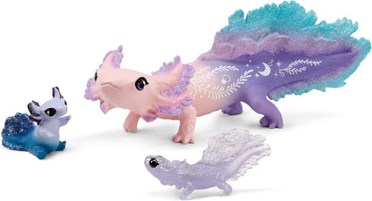 SCHLEICH BAYALA | Axolotl Mom and Babies 42628 | detailed figures | great gift for girls and boys | beautiful collectible figurines | toy for ages 5+ | Set of 3 pieces