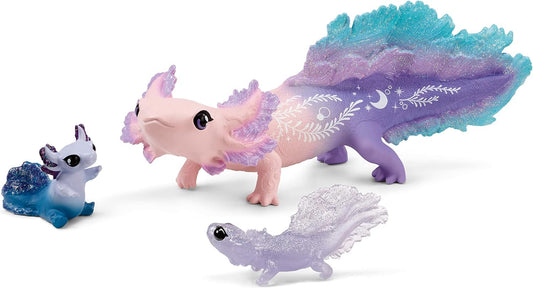 SCHLEICH BAYALA | Axolotl Mom and Babies 42628 | detailed figures | great gift for girls and boys | beautiful collectible figurines | toy for ages 5+ | Set of 3 pieces