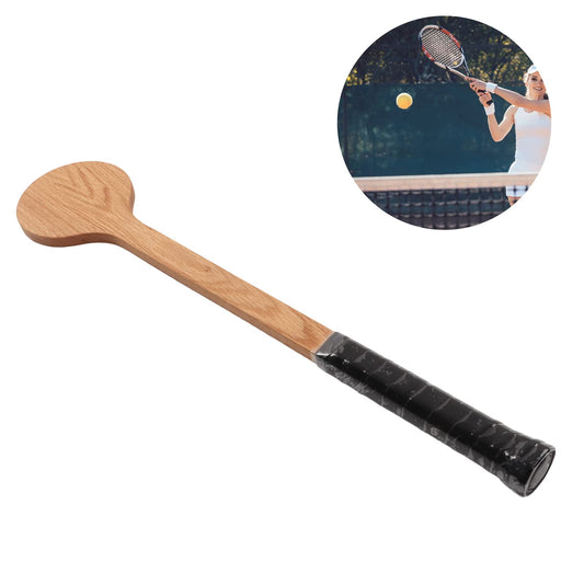 Wooden Tennis Pointer, Professional Wooden Spoon Tennis Sweet Pointer Training Aid, Wood Tennis Spoon for attaching practice tennis rackets with storage bag for beginners (60cm)