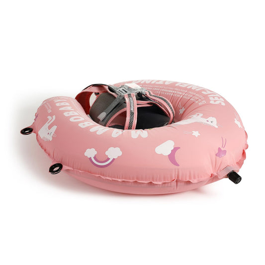 HECCEI Baby Swim Ring, Mambobaby Automatic Inflatable Baby Swim Aid Swim Ring Compact Foldable Design Swim Ring Perfect Swim Trainer for Children 3 to 24 Months