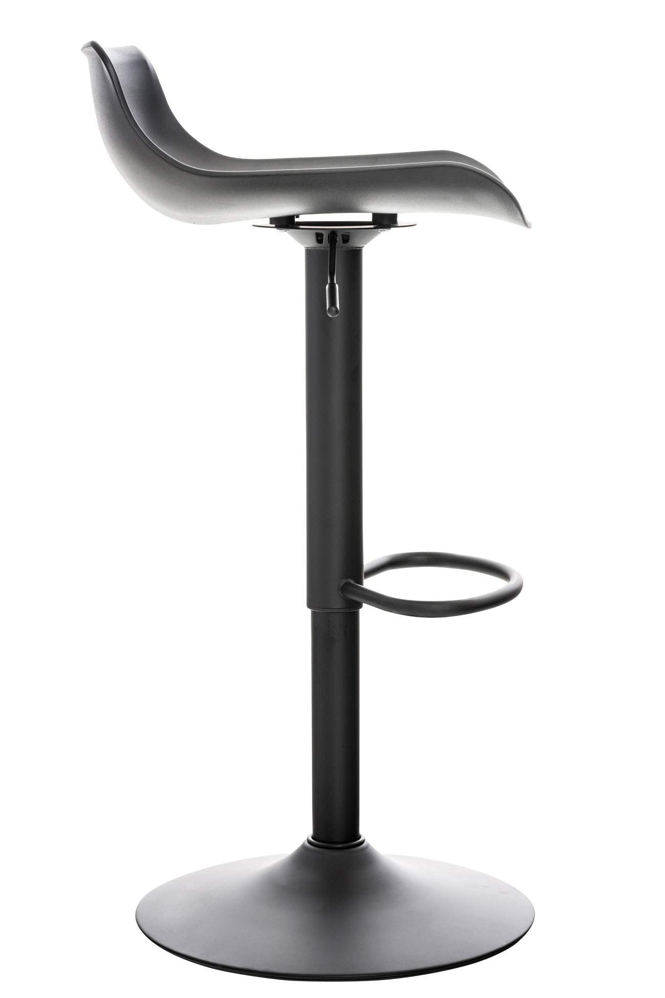 CLP 2er Set Barstools Aveiro with plastic seat I Adjustable counter stool I Counter stool with trumpet base, Color: black