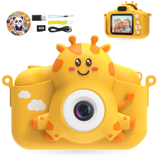 TIATUA Kids Camera, 1080P Camera for Kids with 2.0" Screen & 32GB Card, Selfie Digital Camera & Camcorder for Kids, Christmas Birthday Gifts, Toy for 3-12 Year Old Girls Boys