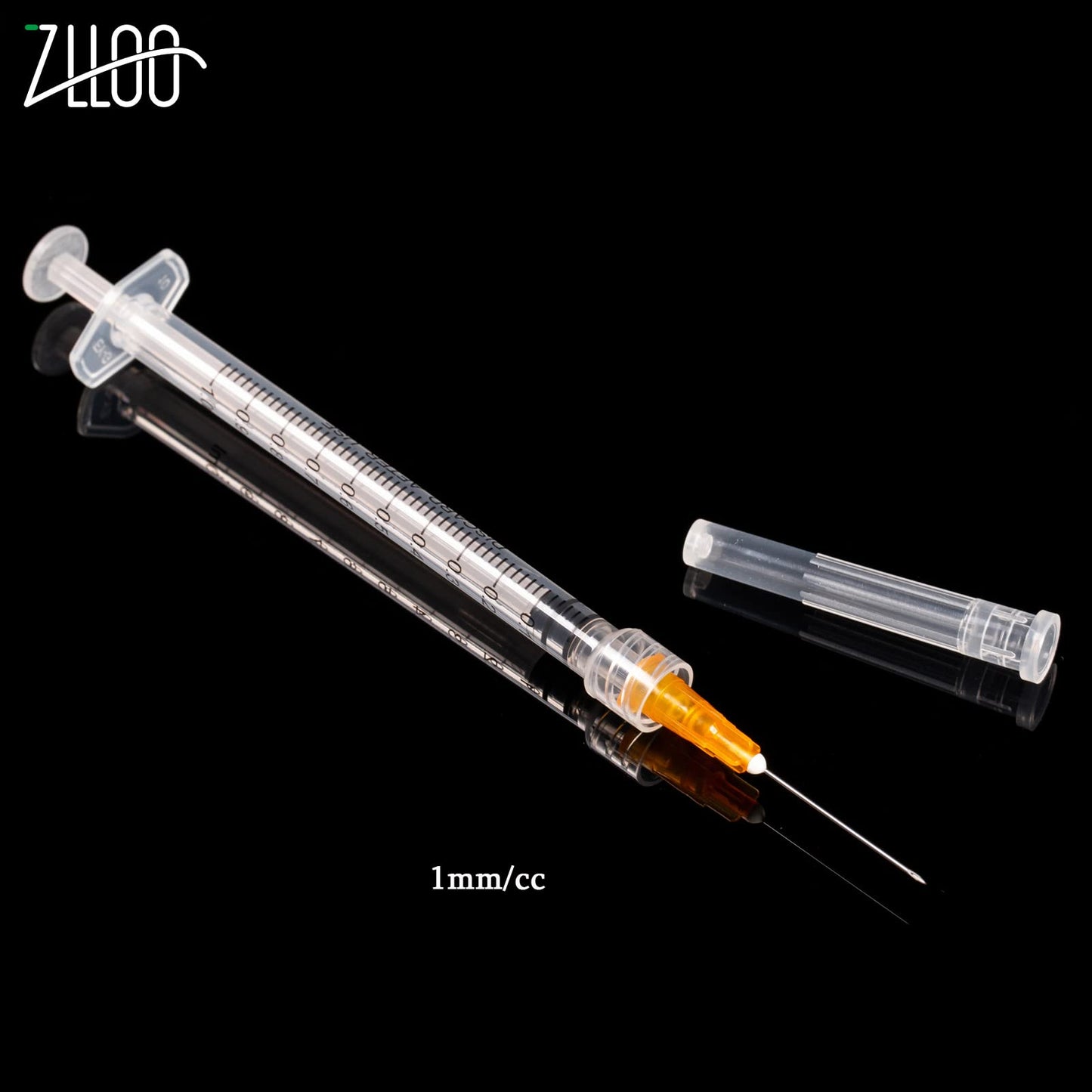 1 ml/cc plastic syringe with 25G-25mm needle, disposable Luer-Lock, individually packaged, easy to use (100 pieces)