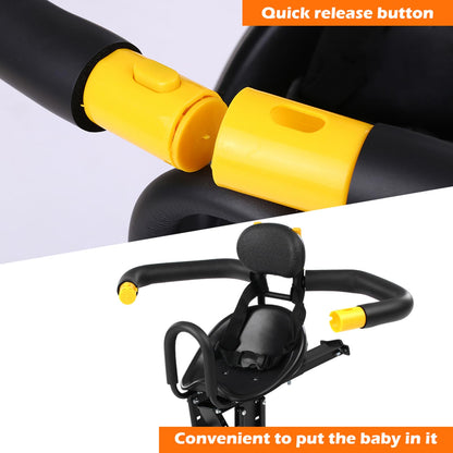Lixada front bike seat for kids, child safety, with pedals, mount for road bike and MTB.