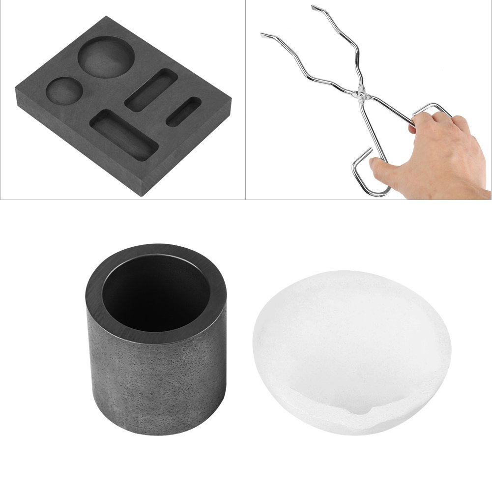 Melting Pot Gold Melting Pot, Graphite Crucible Kit, High Purity Graphite Crucible + Tongs + Bowl + Combo Bar Torch Melting Kit Mold