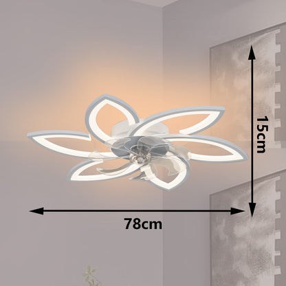 Wildcat ceiling fan with lighting, quiet modern LED with remote control timer, flower shape design ceiling fan light for bedroom kitchen
