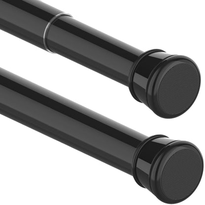 1Piece Curtain Rod No Drill Shower Rod Extendable Clothes Rod for Window, Closet, Bathroom 62-85CM Black (diameter 25mm)