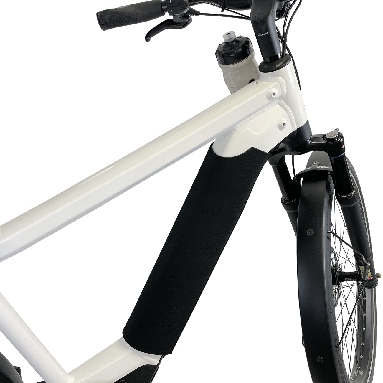 NC-17 E Bike protective covers 2-piece set | Ebike battery protection | Motor protection for integrated battery in downtube | Nylon and neoprene | For all common E Bikes, Black