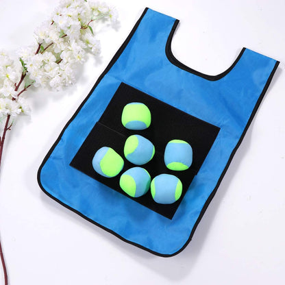 BEOIUCZZY 2 piece Sticky Ball Vest, Dodgeball Game Set Dodgeball Game Set Velcro Ball Game for parent-child game indoors and outdoors throwing games children's gift with 10 cotton balls.