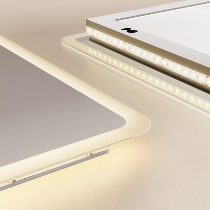 EMKE Bathroom Mirror with Lighting 100x60cm, 3X Cosmetic Mirror, 3 Light Colors, Touch Control, Energy-saving Wall Mirror IP44, 3000K/4000K/6500K.